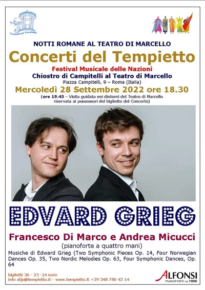 La locandina: Recital Grieg, stagione «Festival Musicale delle Nazioni»