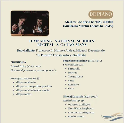 La locandina: Masterclass presso il Conservatorio Superior de Música de Vigo